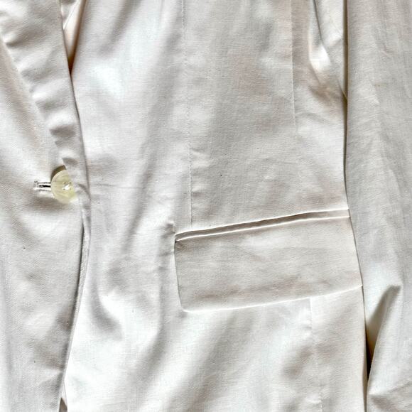 Banana Republic NWT White Linen Blazer Oversized Look $160 Price Tag Size 6 - Picture 6 of 10